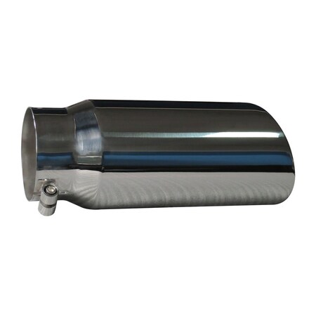 Speedfx EXHAUST TIPS 4 Inch Inlet 5 Inch Outlet Polished Stainless Steel Round Angled Cut Beveled Edge 403S